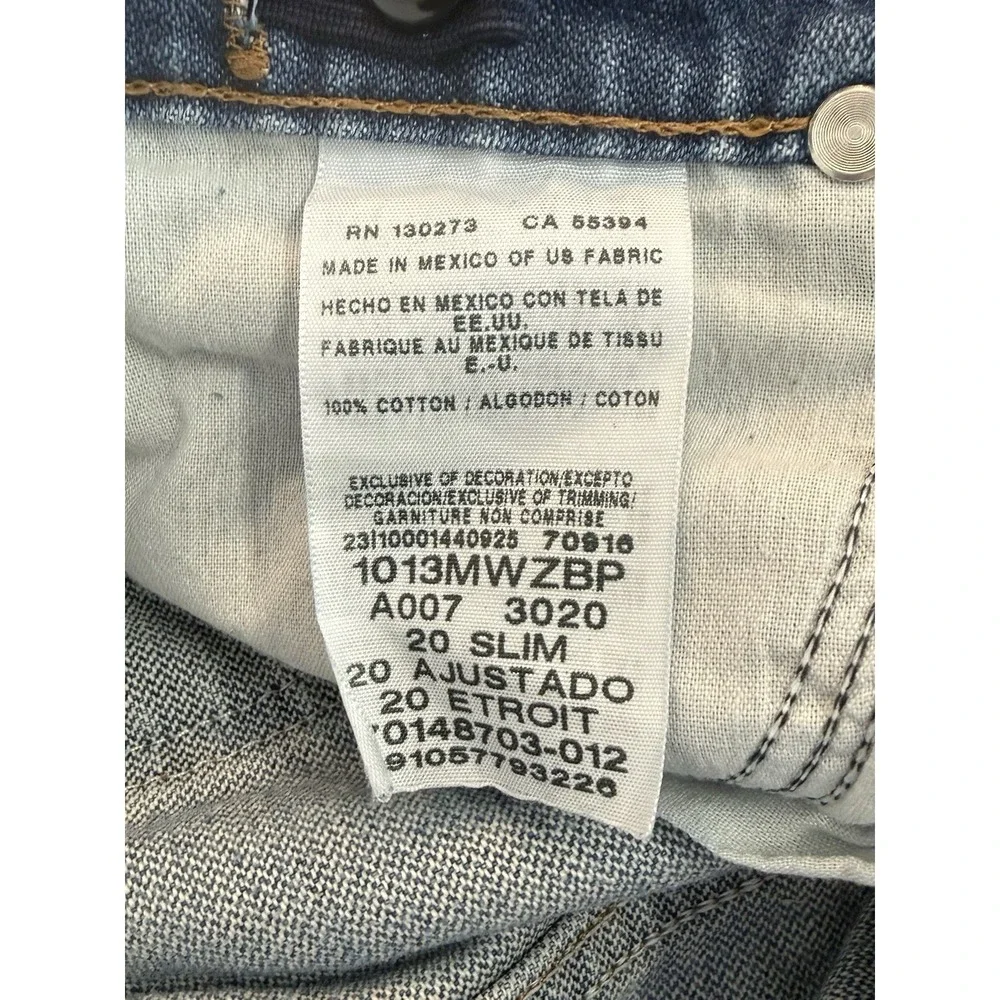Wrangler 1013MWZ Slim Cowboy Cut Jeans Light Blue Distressed Farm Worn 28x30